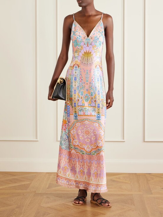 Camilla Dresses & Skirts - CAMILLA Printed silk-satin maxi dress